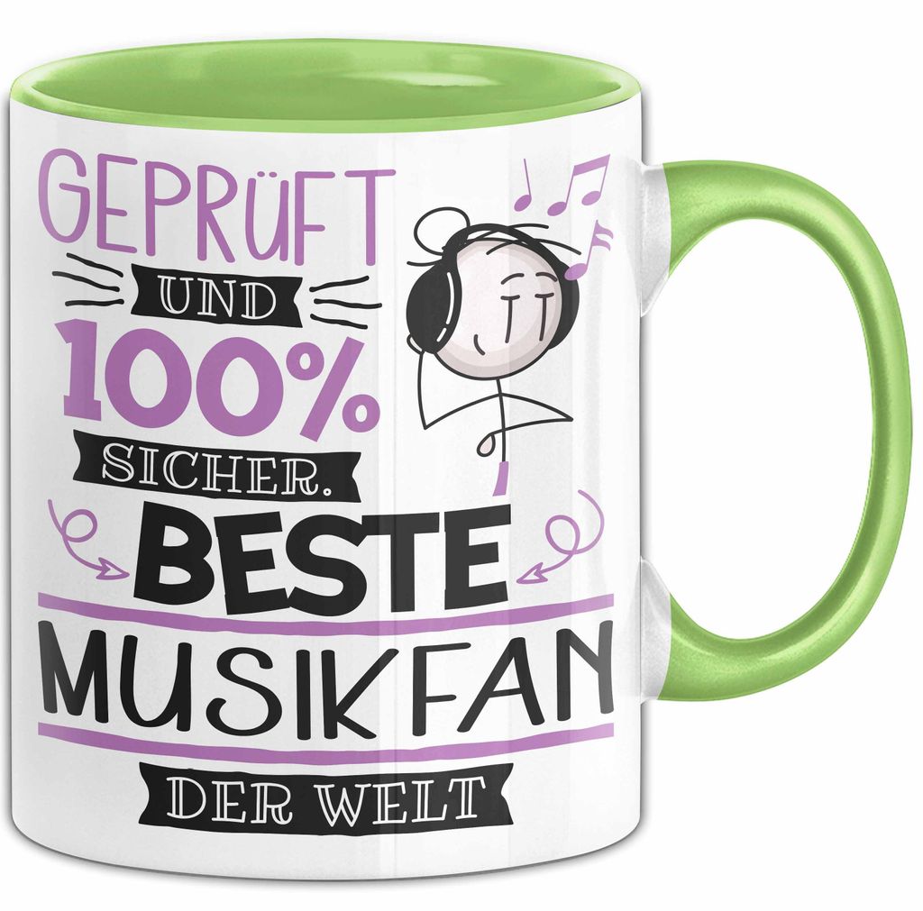 Beste Musikfan Der Welt Tasse Geschenk für Eine Musikfan Und Sicher Geschenkidee Geburtstag Weihnachten (Grün)