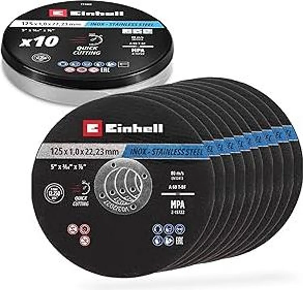 Einhell Dischi da Taglio Metallo 125mm - 10 Pezzi Alta Precisione