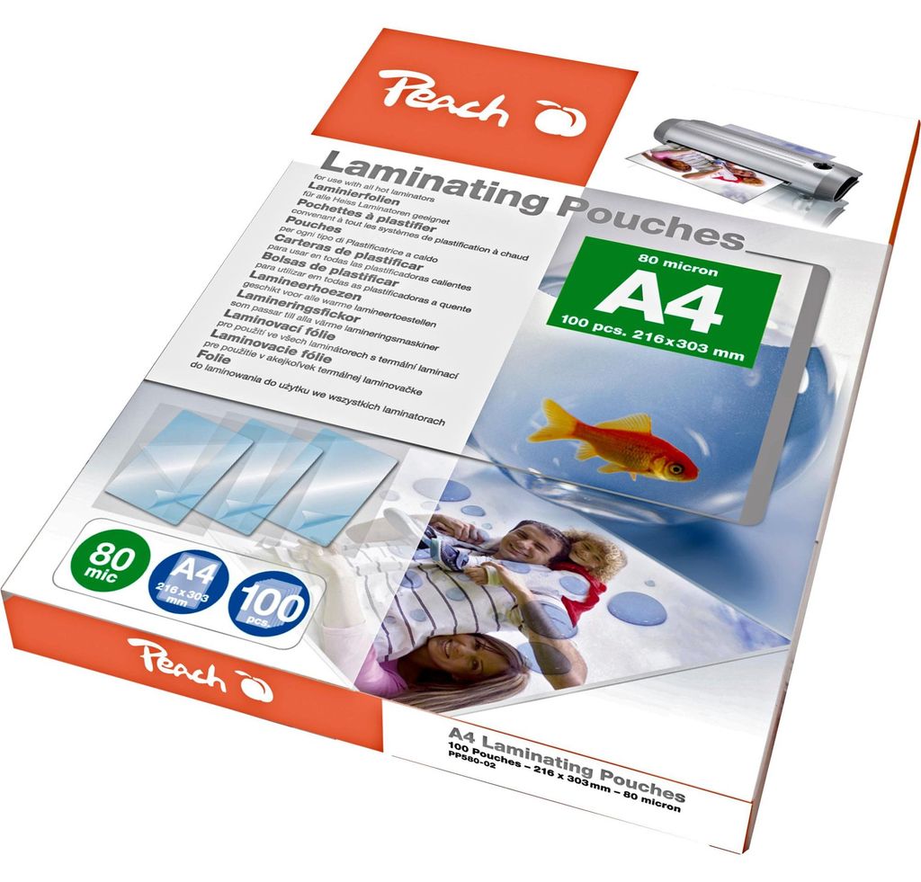 Peach Laminierfolien A4  80mic glänzend PP580-02       Obrázek produktu 
