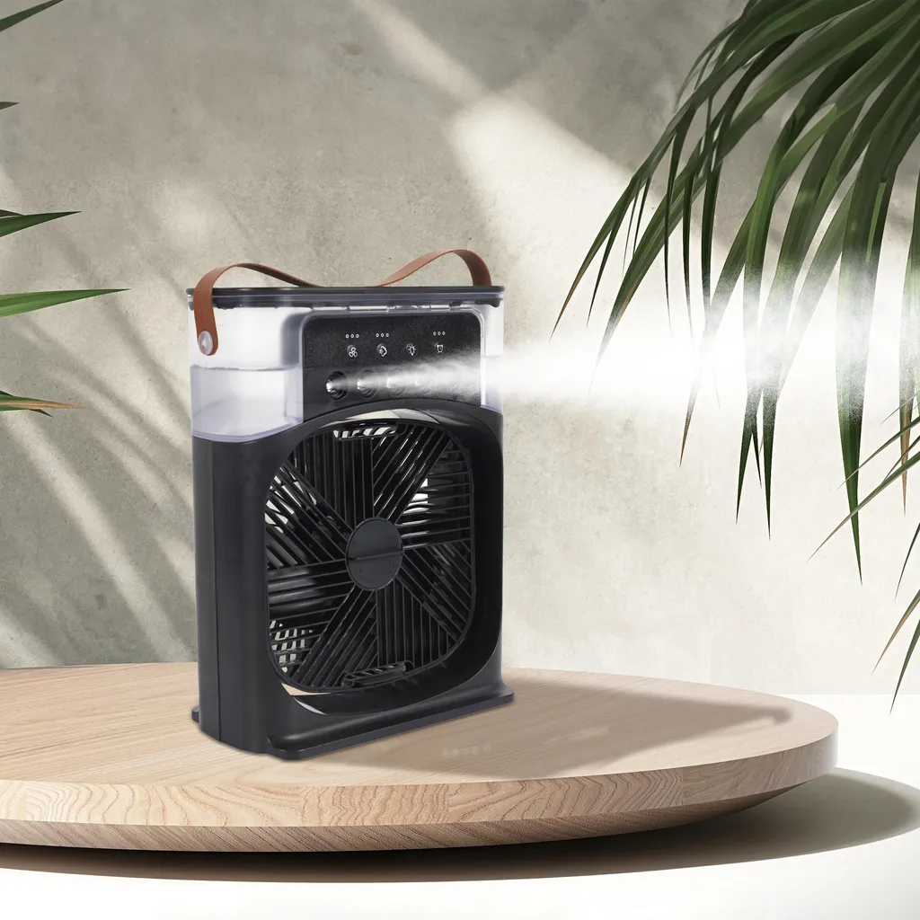 Ventilateur Brumisateur d'Appoint LED - Mini Climatiseur Rétro Mobile