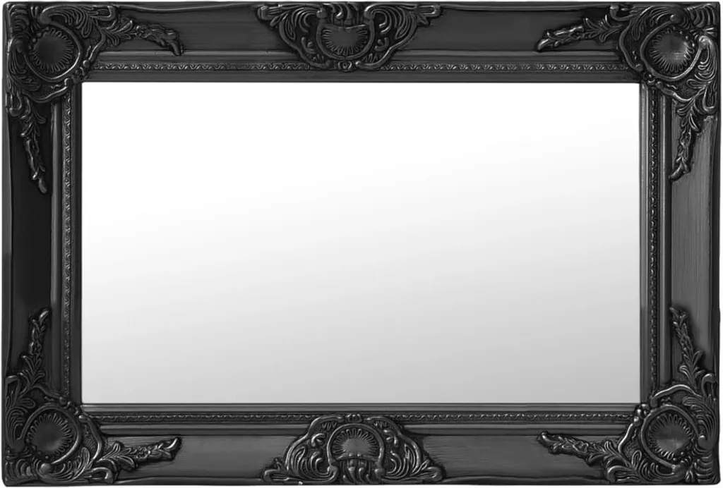 Specchio Barocco Nero 60x40 cm - Cornice in Legno per Arredo d'Epoca