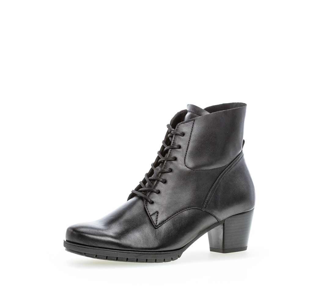 Gabor Comfort Palma Damen Schnürstiefel in Schwarz, Größe 7