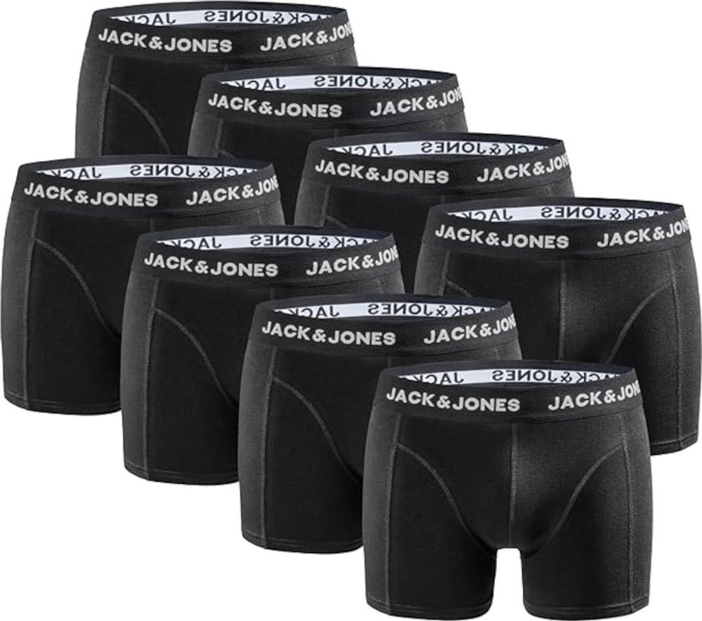 JACK&JONES 8er Pack - Herren Boxershorts aus Baumwolle, Unterhosen für Männer, XL