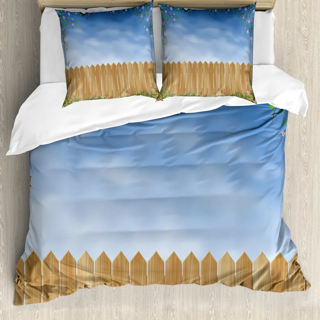 Copripiumino ABAKUHAUS Ackerland 155x220: Comfort Anallergico Blu e Marrone