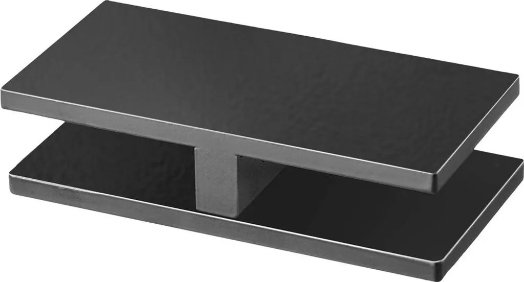 Staffa Vetro Rettangolare Nera 4pz | Supporto Ringhiera Design 8-12mm