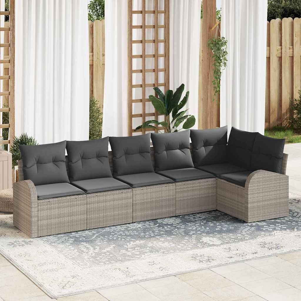 Maison Exclusive - Gartensofa-set Hellgrau Poly-Rattan