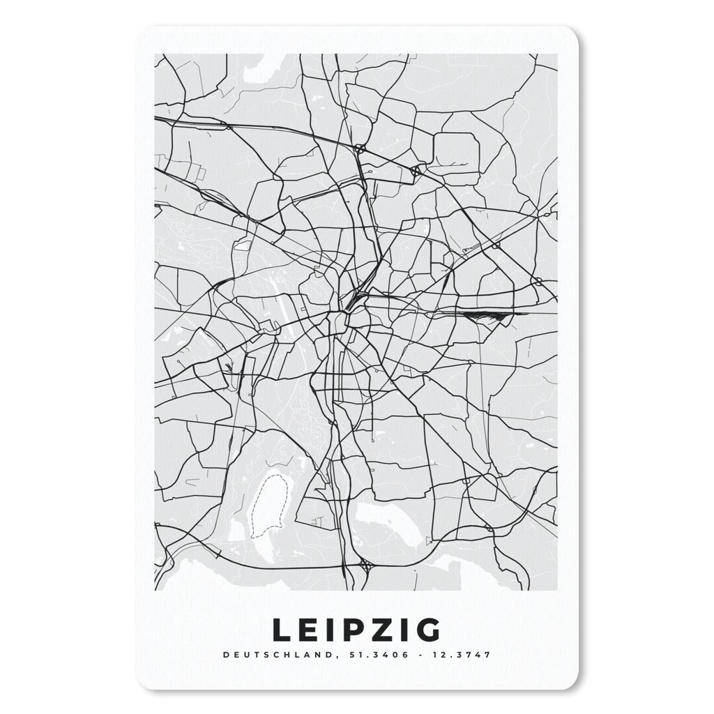 MuchoWow Mauspad Mousepad Leipzig - Stadtplan - Deutschland - Karte 40x60 cm - Mousepads - Maus Mat - Pad - Mausunterlage - Schreibtisch Accesoire