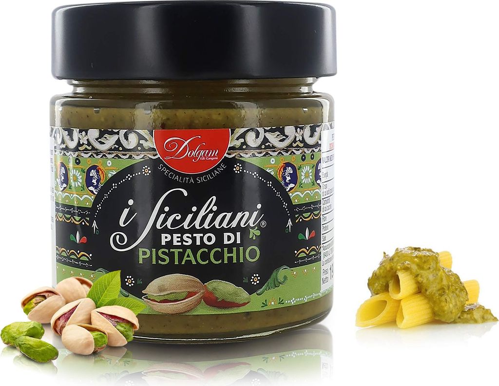 Dolgam Pistazien-Pesto Aus Italien, Pastasauce, Glas mit Produktbild 