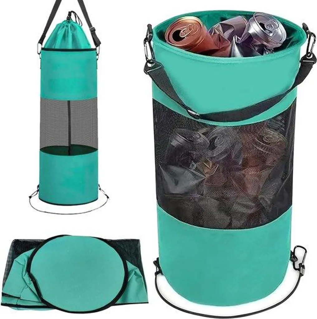 Bac de recyclage XXL cyan pour bouteilles en verre et bocaux