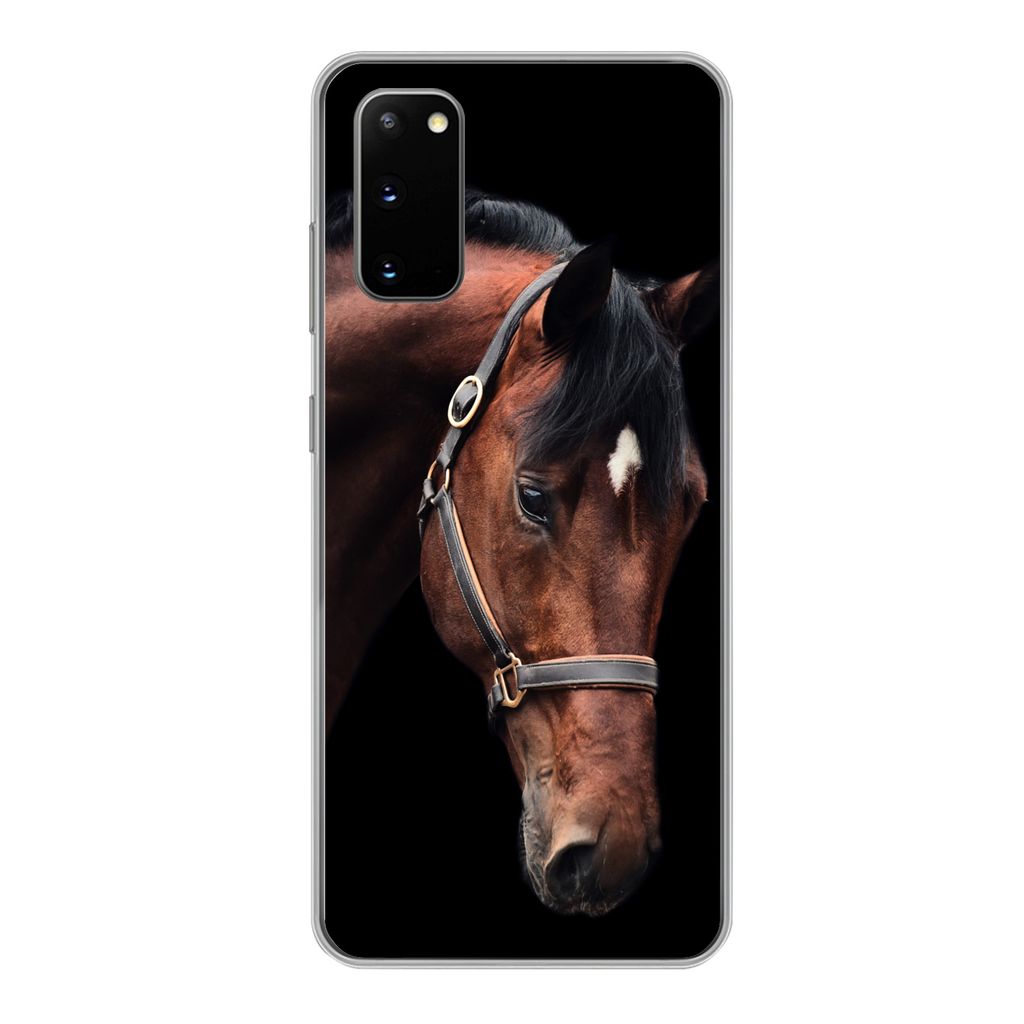 MuchoWow Handyhülle Schutzhülle Hülle für Samsung Galaxy S20 Pferd - Halfter - Braun Silikon Softcase Handy Hülle - Bild