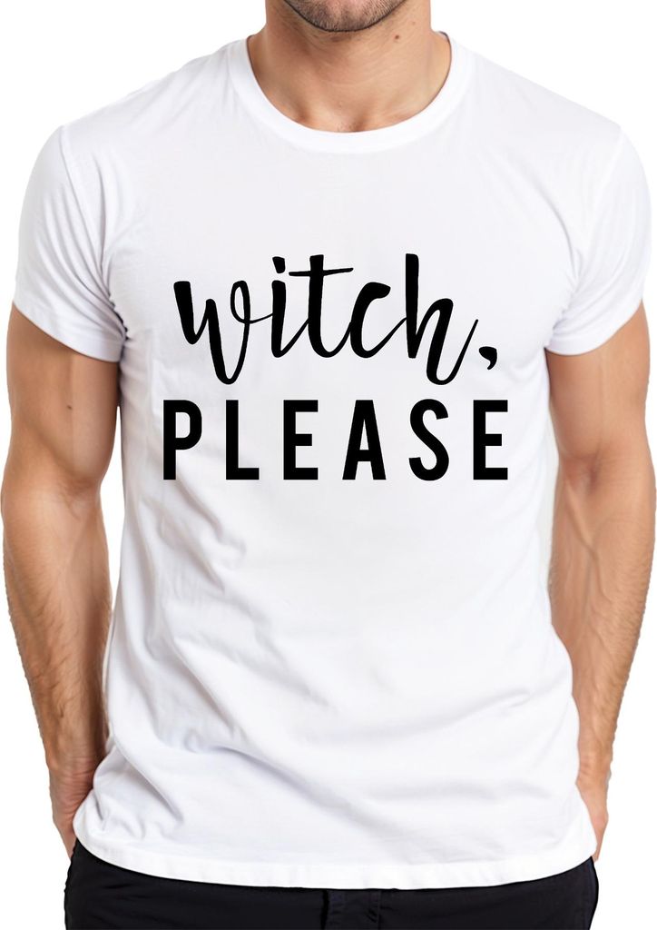 Witch Please Lustiges Halloween Kostüm Hexen Ersatzkostüm Herren T-Shirt, Weiß, 3XL
