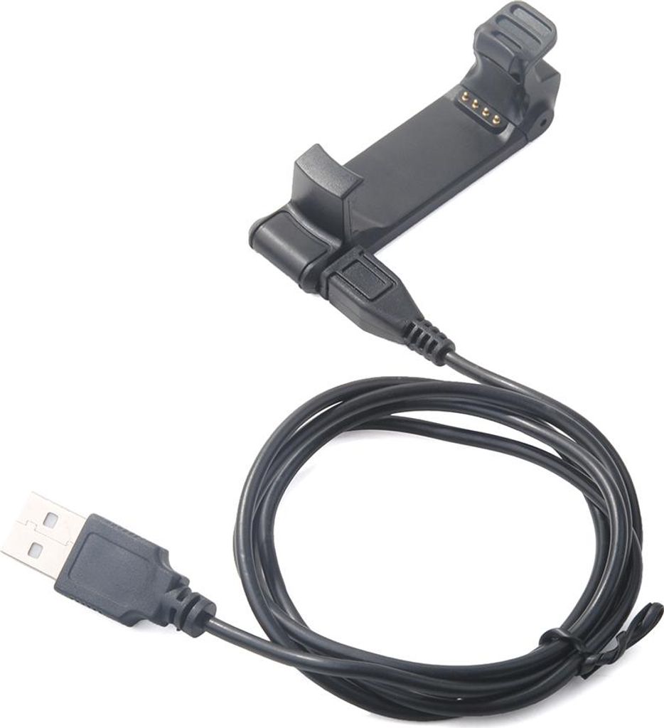 vhbw USB Ladekabel kompatibel mit Garmin Forerunner 220 Smartwatch Fitnesstracker - Dockingstation Schwarz, 94 cm