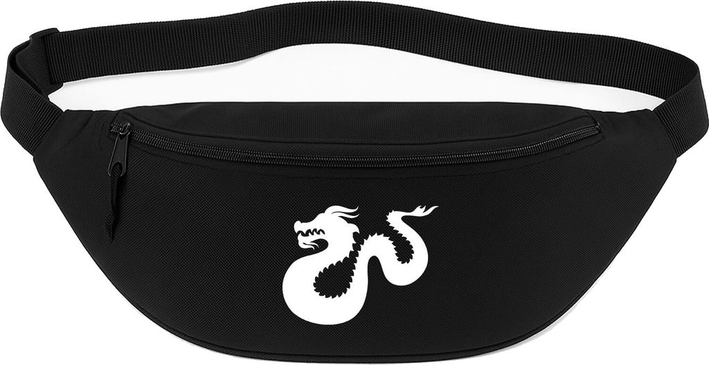 Huuraa Bauchtasche Dragon Silhouette 2,5 Liter Black Polyester Crossbody Bag Geschenkidee