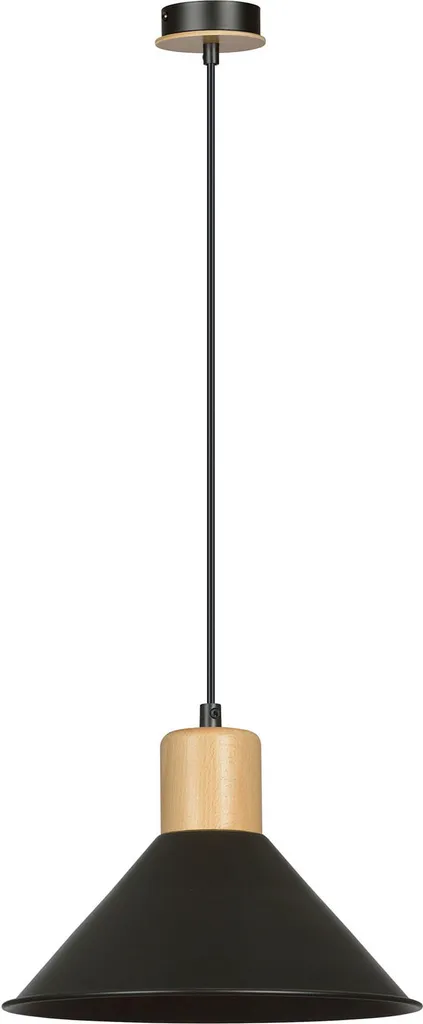 Suspension Noire Rowen 1 E27 Finition Matte Éclairage Design Sans Reflet