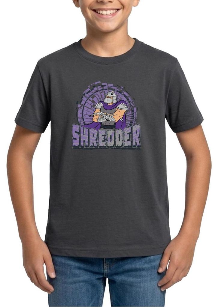 Spreadshirt Teenage Mutant Ninja Turtles Shredder Teenager T-Shirt, 152/164 (12-14 Jahre), Dunkelgrau