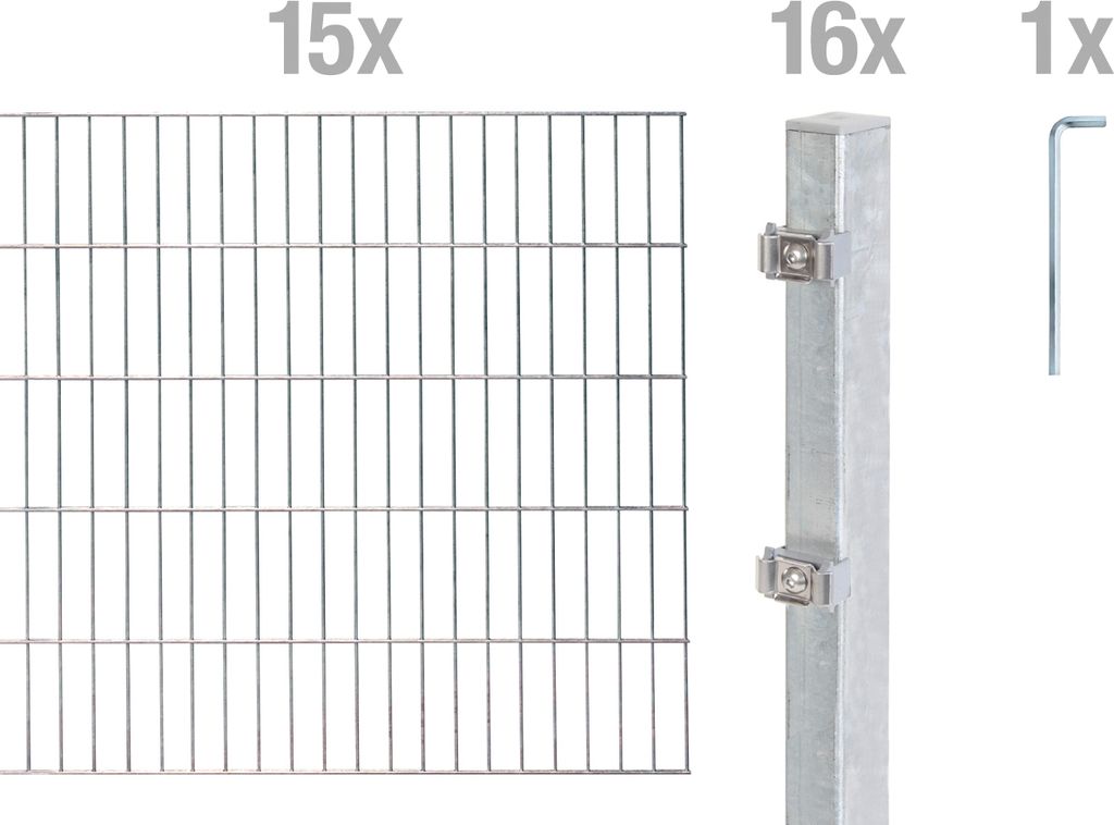 Alberts Doppelstabmatten Zaun, Höhe 180 cm, Länge 30 m, Produktbild 
