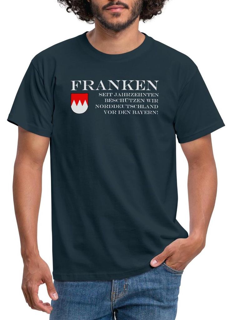 Spreadshirt Franken Seit Jahrzehnten Anti Bayern Männer T-Shirt, 4XL, Navy