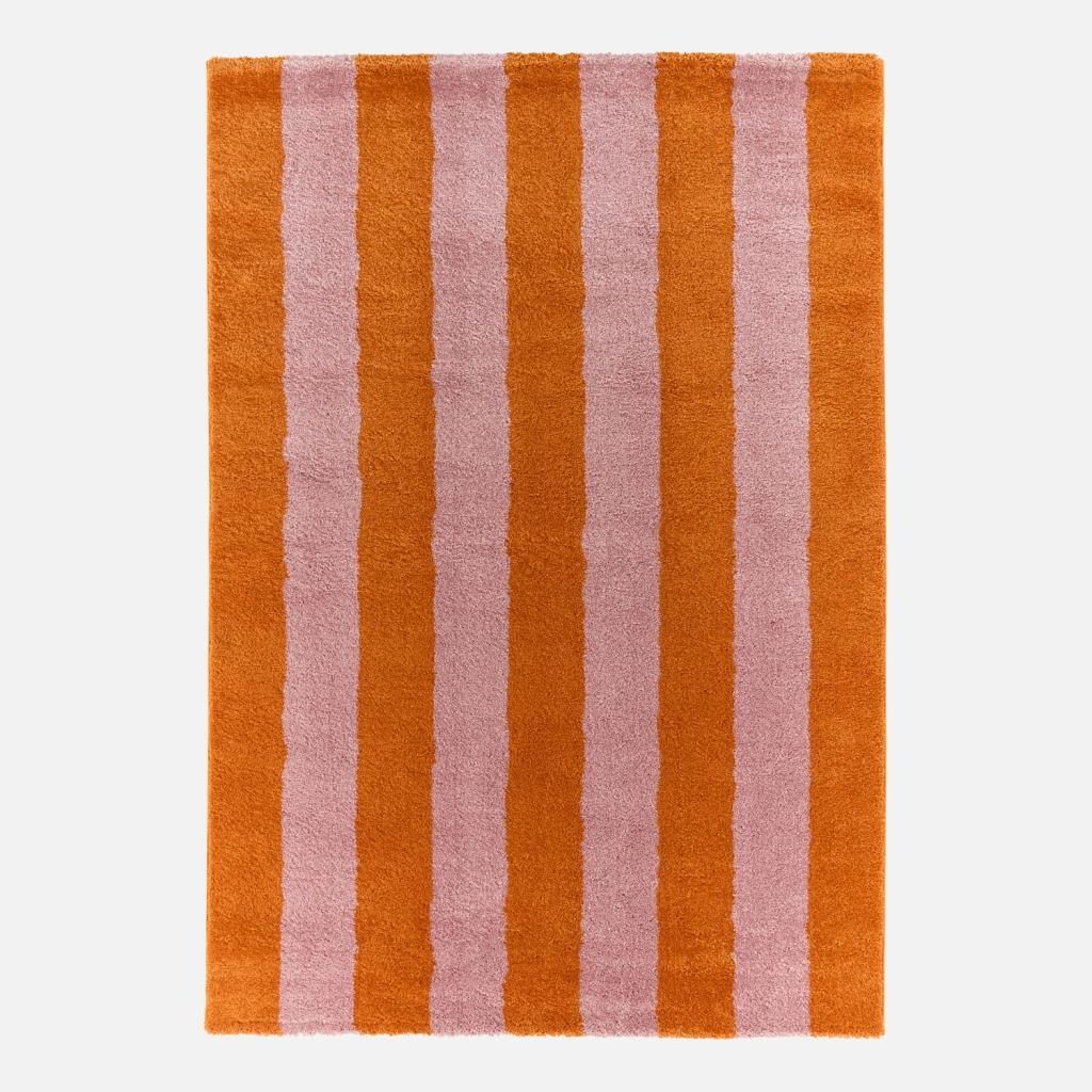 sweeek - Innenteppich orange-rosa gestreift Produktbild 