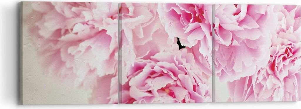 Bild auf Leinwand - Leinwandbild - 3 Teile - Pfingstrosen Blumenstrauß Blumen - 90x30cm - Wand Bild - Wanddeko - Wandbilder - Leinwanddruck - Bild...