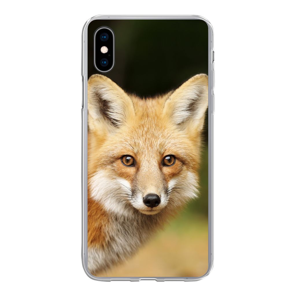 MuchoWow Handyhülle Schutzhülle Hülle für iPhone Xs Fuchs - Welpe - Porträt Silikon Softcase Handy Hülle - Handytasche