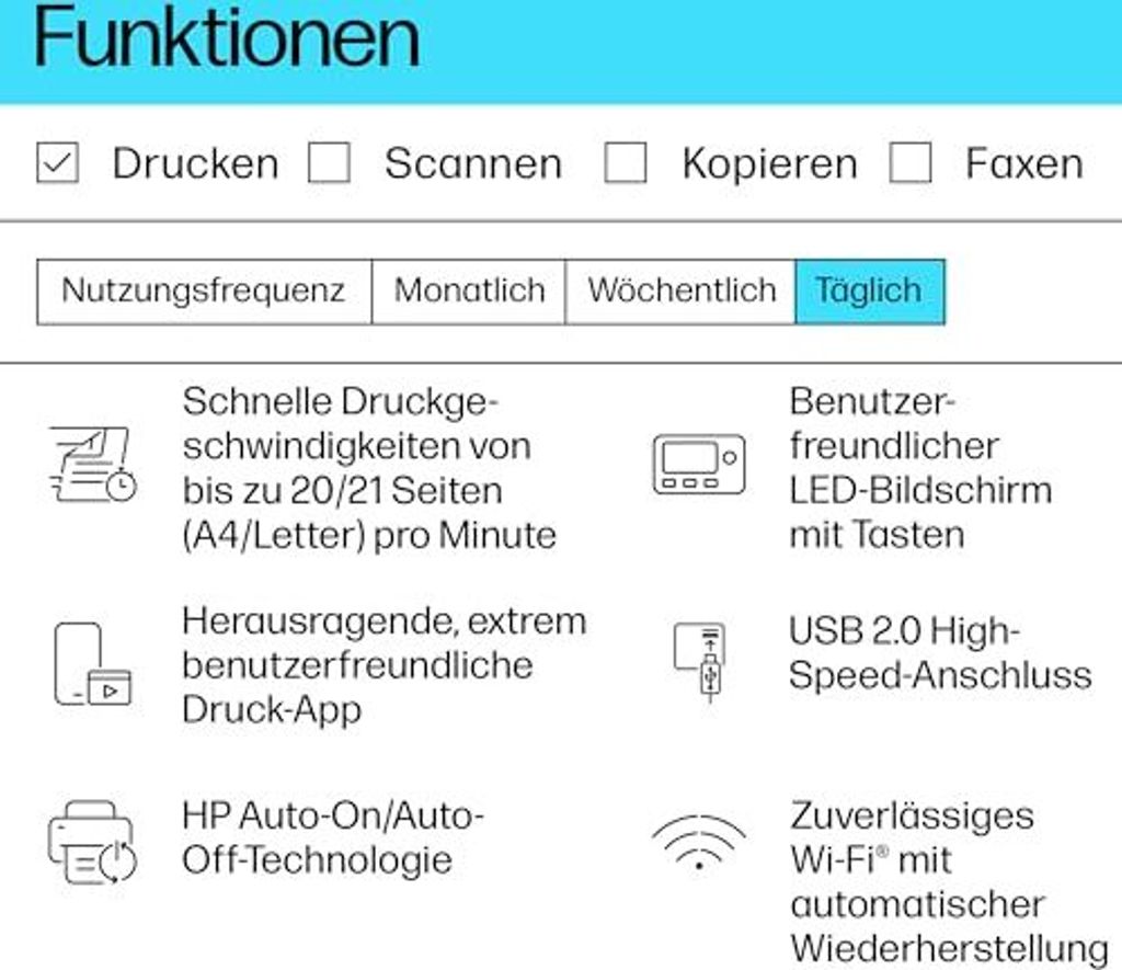 HP LaserJet M110w, Laser, 600 x 600 DPI, A4, 20 Seiten pro Produktbild 14