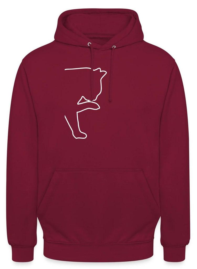 Spreadshirt Katzen Silhouette Uni Hoodie, XL, Bordeaux