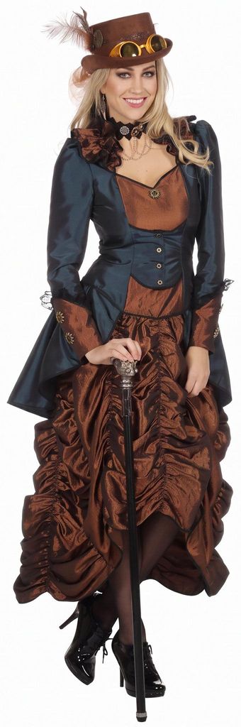 Steampunkowa sukienka Copper Blue - fantazyjna sukienka Zdjęcie produktu 