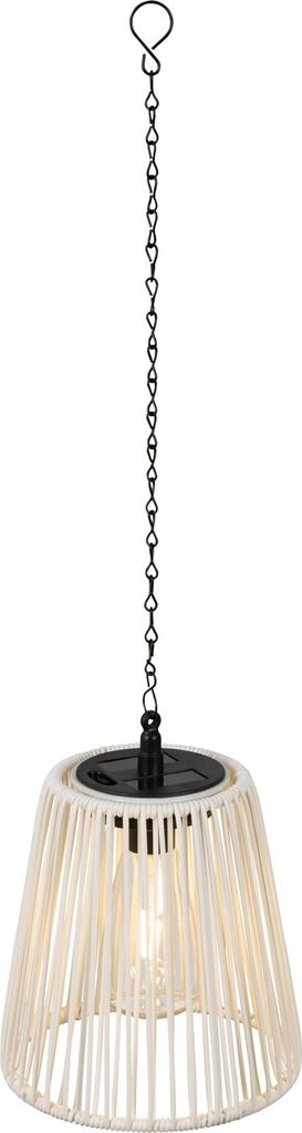 Solar LED Pendelleuchte Outdoor 17,5cm Rattan-Optik Weiß / Produktbild 