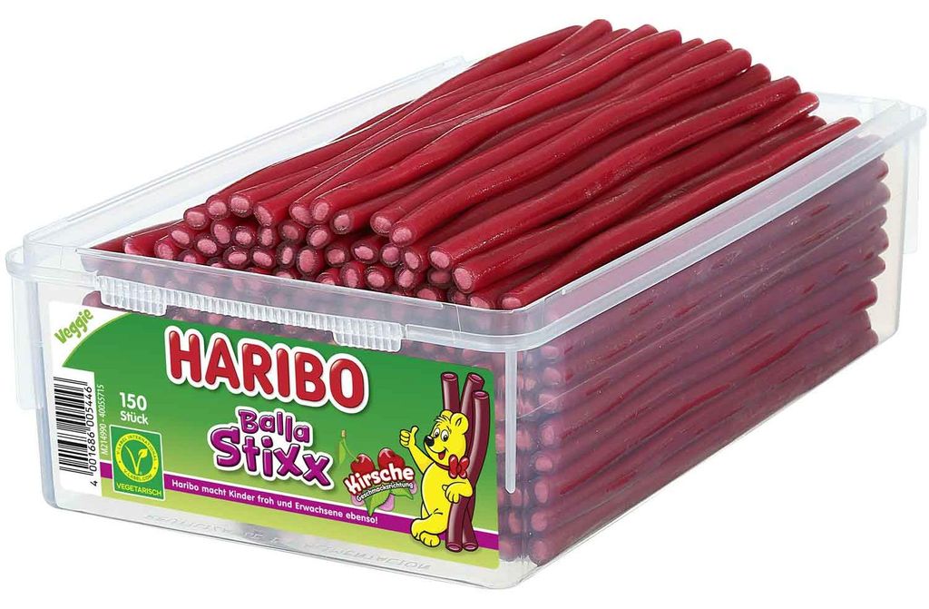 Haribo Balla Stixx Kers 150 stuks 1,125 kg Productafbeelding 