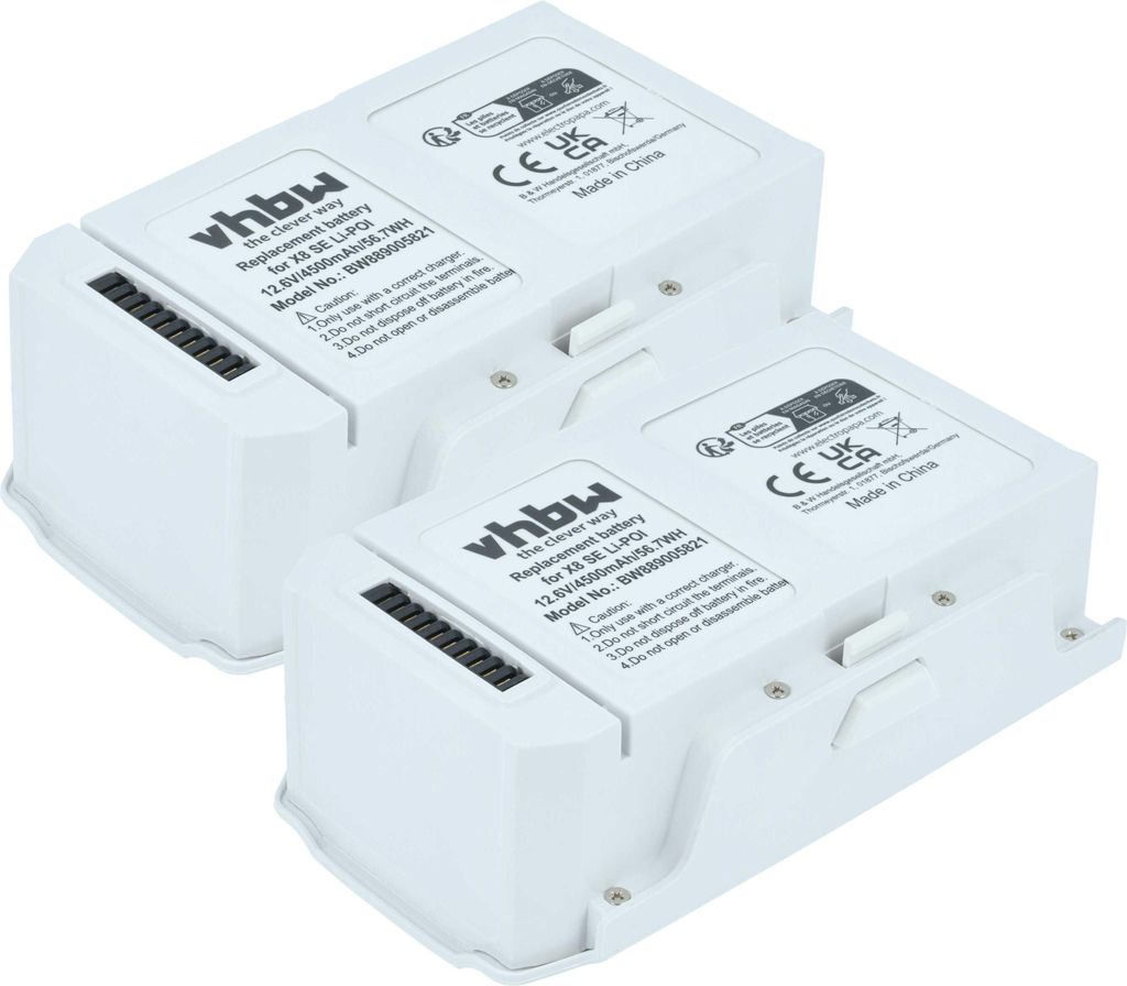 vhbw 2x Akku kompatibel mit Xiaomi Fimi X8 SE 2020, SE 2022 Drohne Multicopter Quadrocopter (4500 mAh, 12,6 V, Li-Polymer)