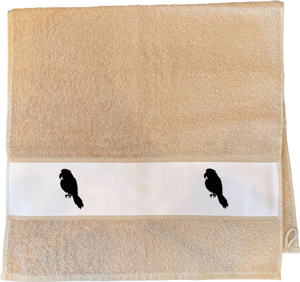 Huuraa Handtuch Papagei Silhouette 50x100cm Sand Baumwolle Handtuch Geschenkidee
