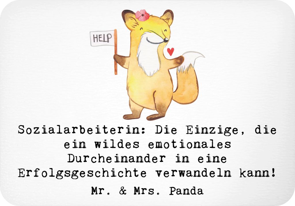 Mr. & Mrs. Panda magnet Sozialarbeiterin Erfolg - Weiß - Geschenk, holzmagnet, whiteboardmagnet, Beruf, Lösungen, zettelhalter, Berufsalltag, Eng...