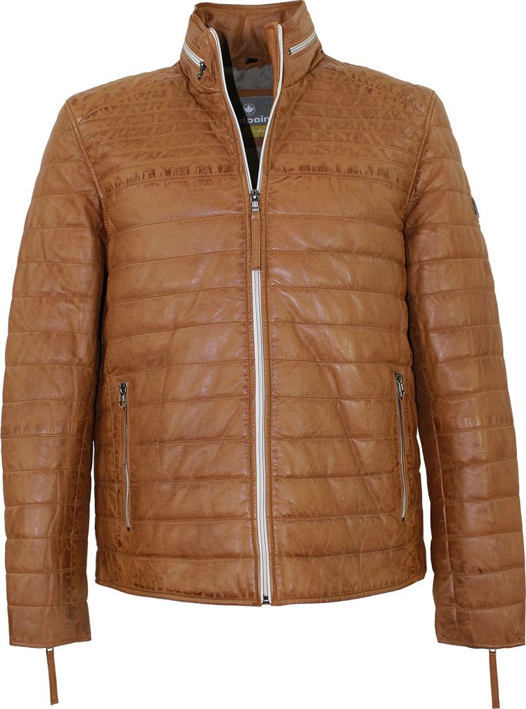 Redpoint - Herren Lederjacke Steppjacke Lammnappa hellbraun : 50