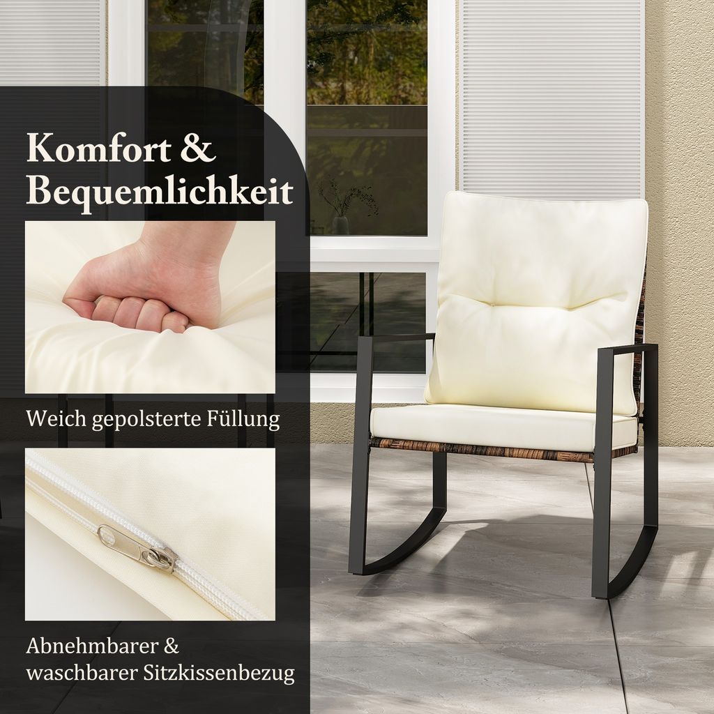 COSTWAY 3dílná sada zahradního nábytku, balkónový nábytek s Obrázek produktu 6