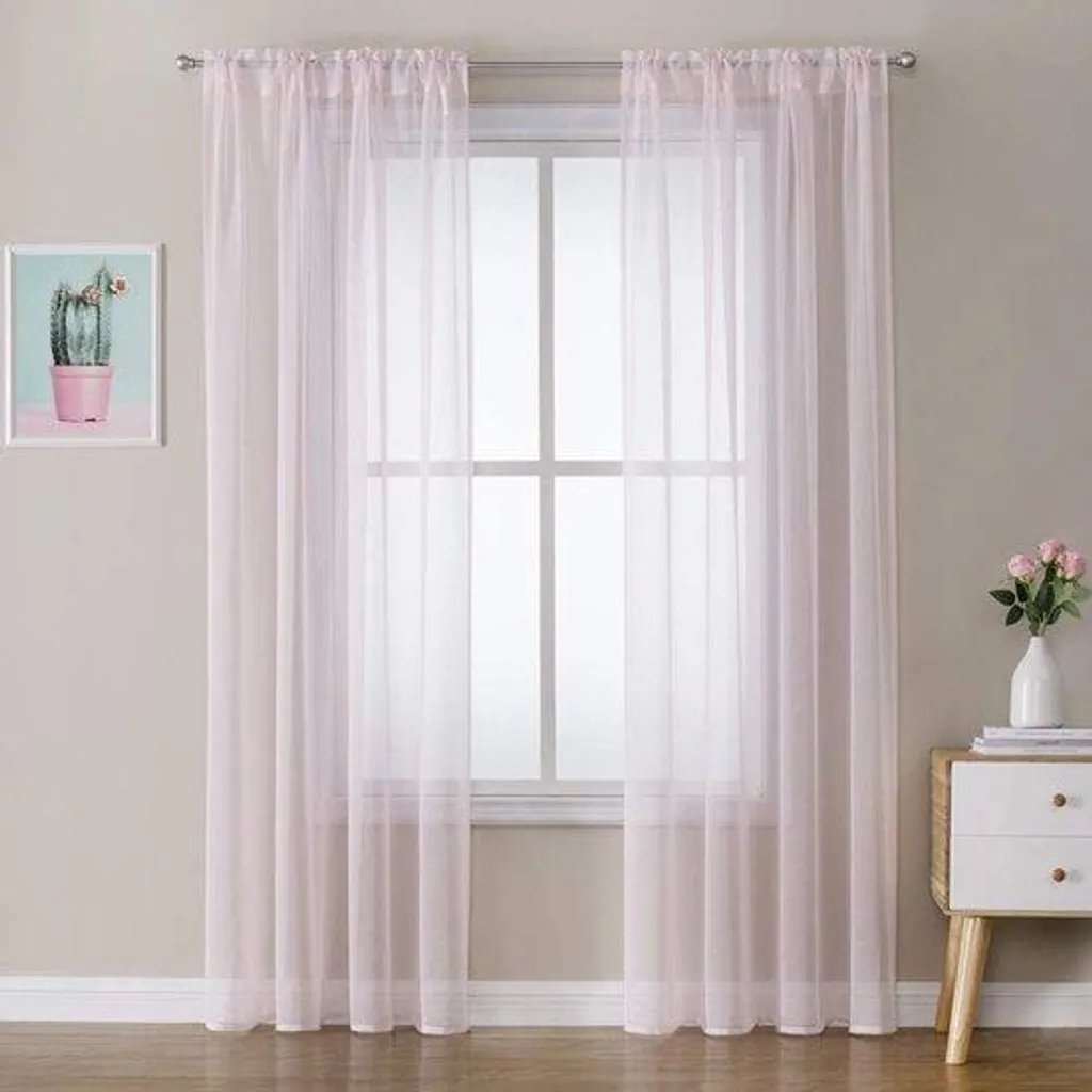 Rideaux Voilages en Lin Tamisants 140 x 160 cm, Paire de Panneaux Chic