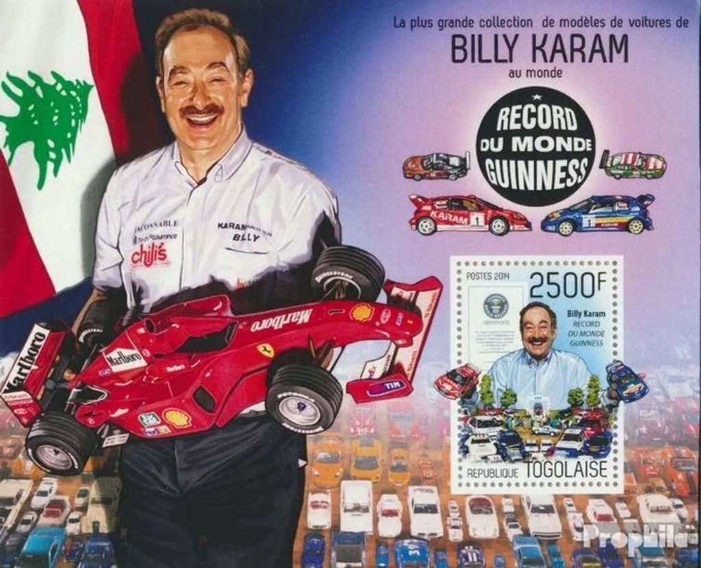 Briefmarken Togo 2014 Mi Block 979 (kompl. Ausgabe) postfrisch Billy Karam