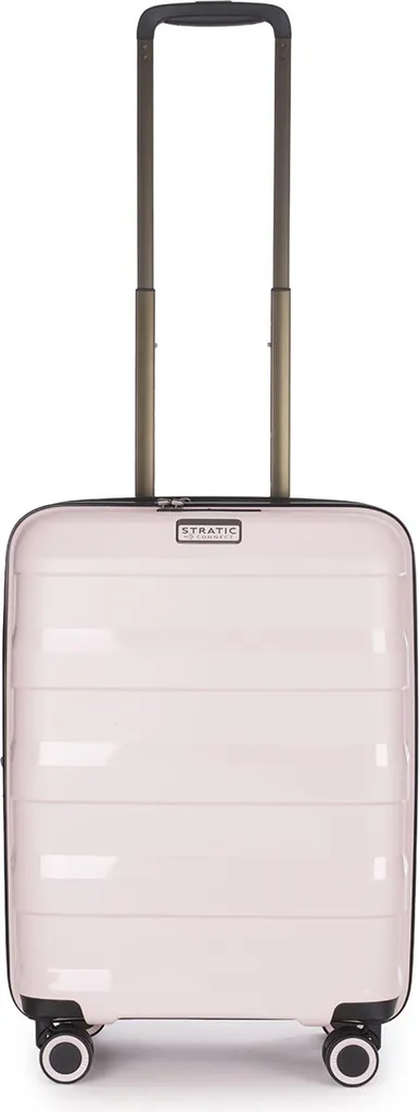 Valise cabine Stratic Straw + EXP TSA Rose 55cm extensible rigide