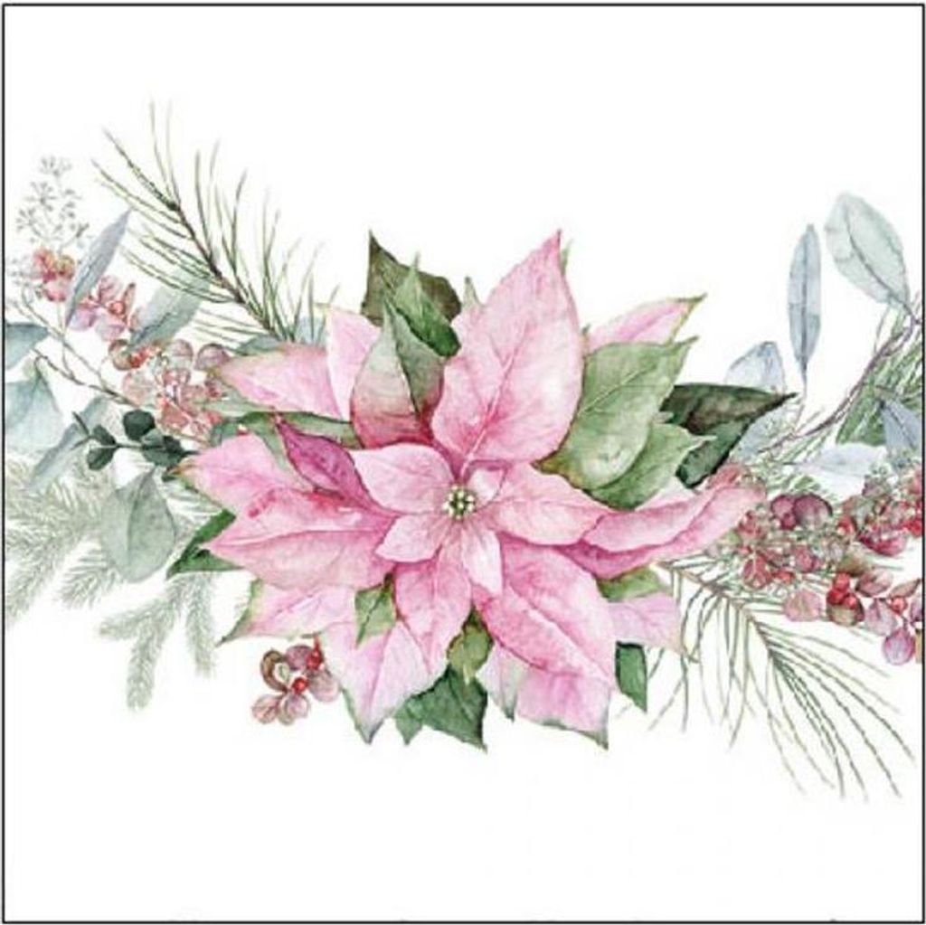 Ambiente Servietten 25cm rosa Weihnachtsstern