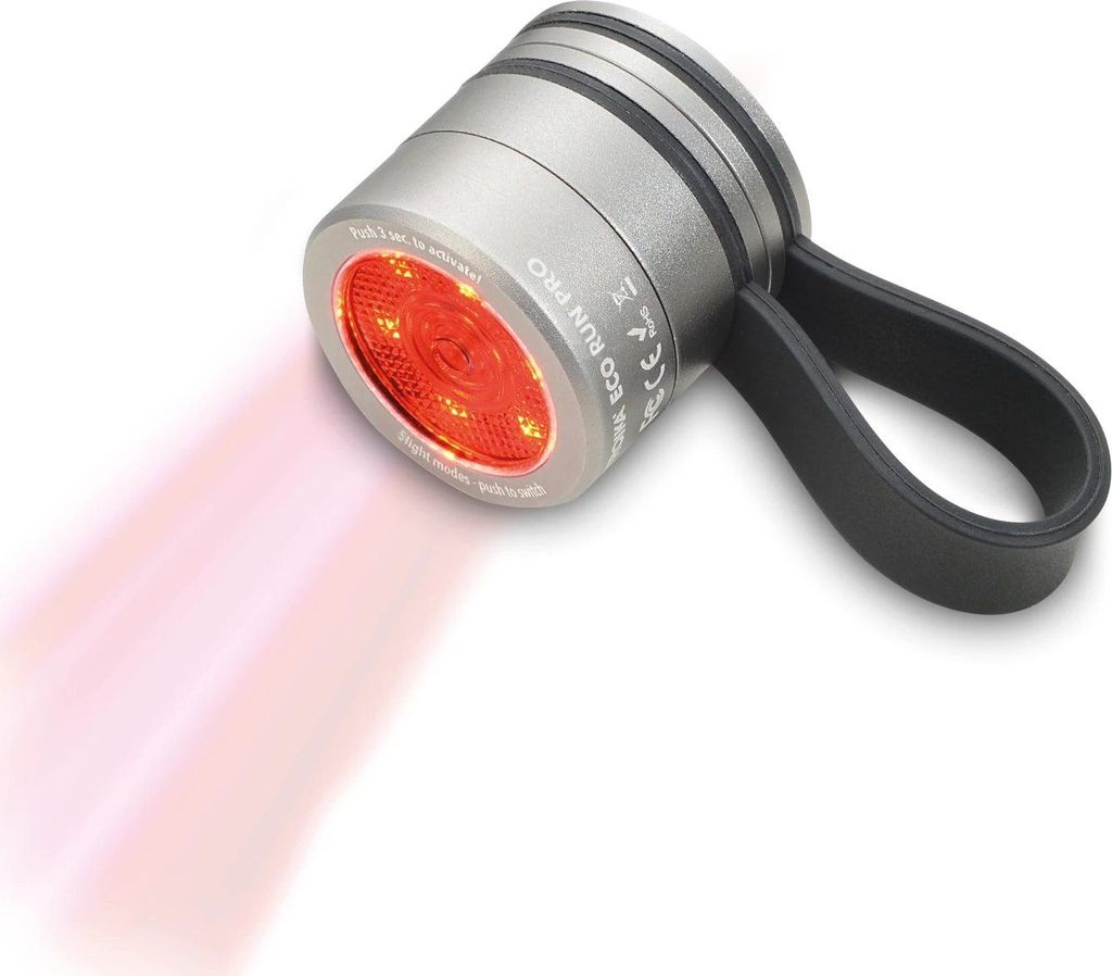 TROIKA ECO RUN PRO, Stirnband-Taschenlampe, Grau, Aluminium, Silikon, LED, 1 Lampen, Blinkender Modus
