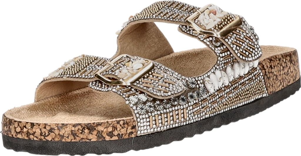 living UPDATED Damen-Pantolette mit Tieffußbett Gold, Farbe:multicolor, EU Größe:36