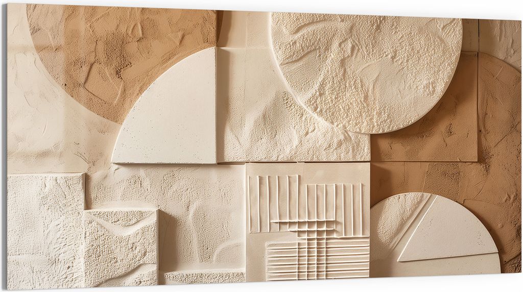 DEQORI Glasbild Acryl 100x50 cm 'Wüstengeometrie' Wandbild Bild modern Deko