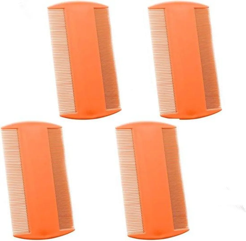 Brosse à cheveux anti-poux double face en plastique rigide - Pack de 4