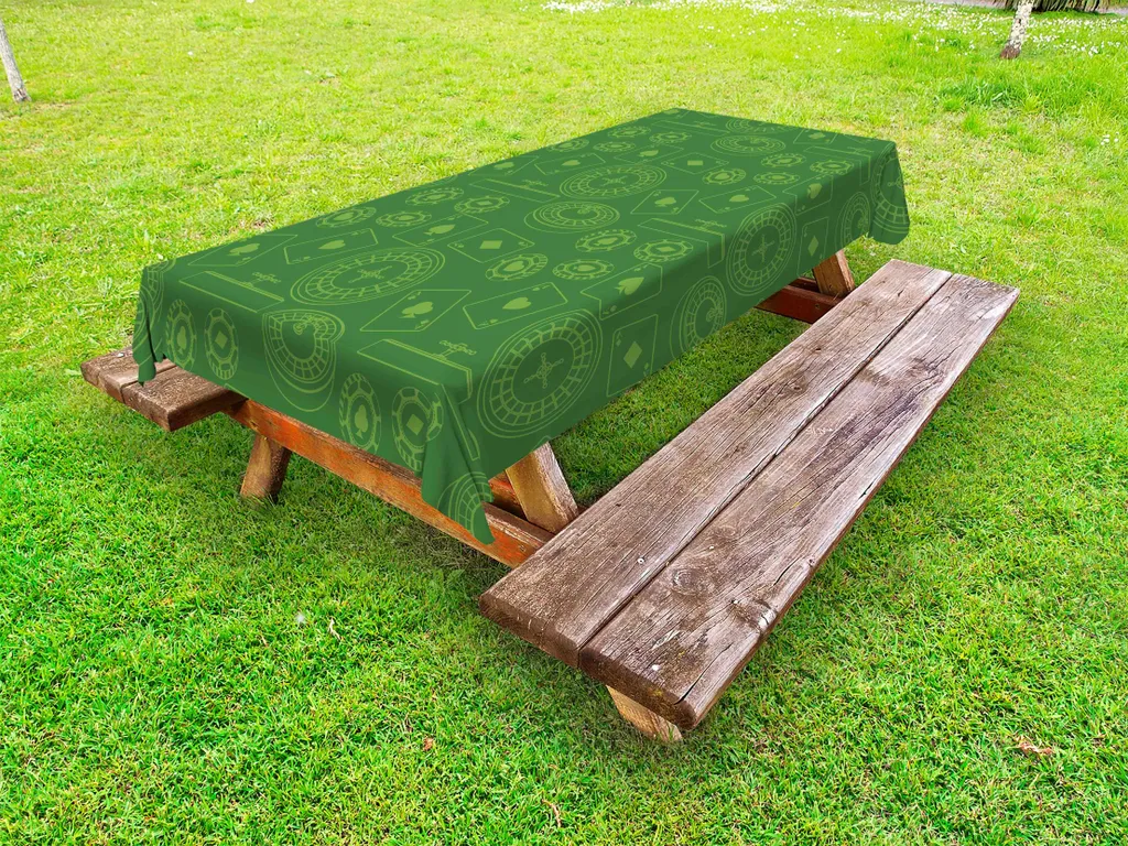 Tovaglia Esterna Poker ABAKUHAUS 145x305cm Verde Felce Design