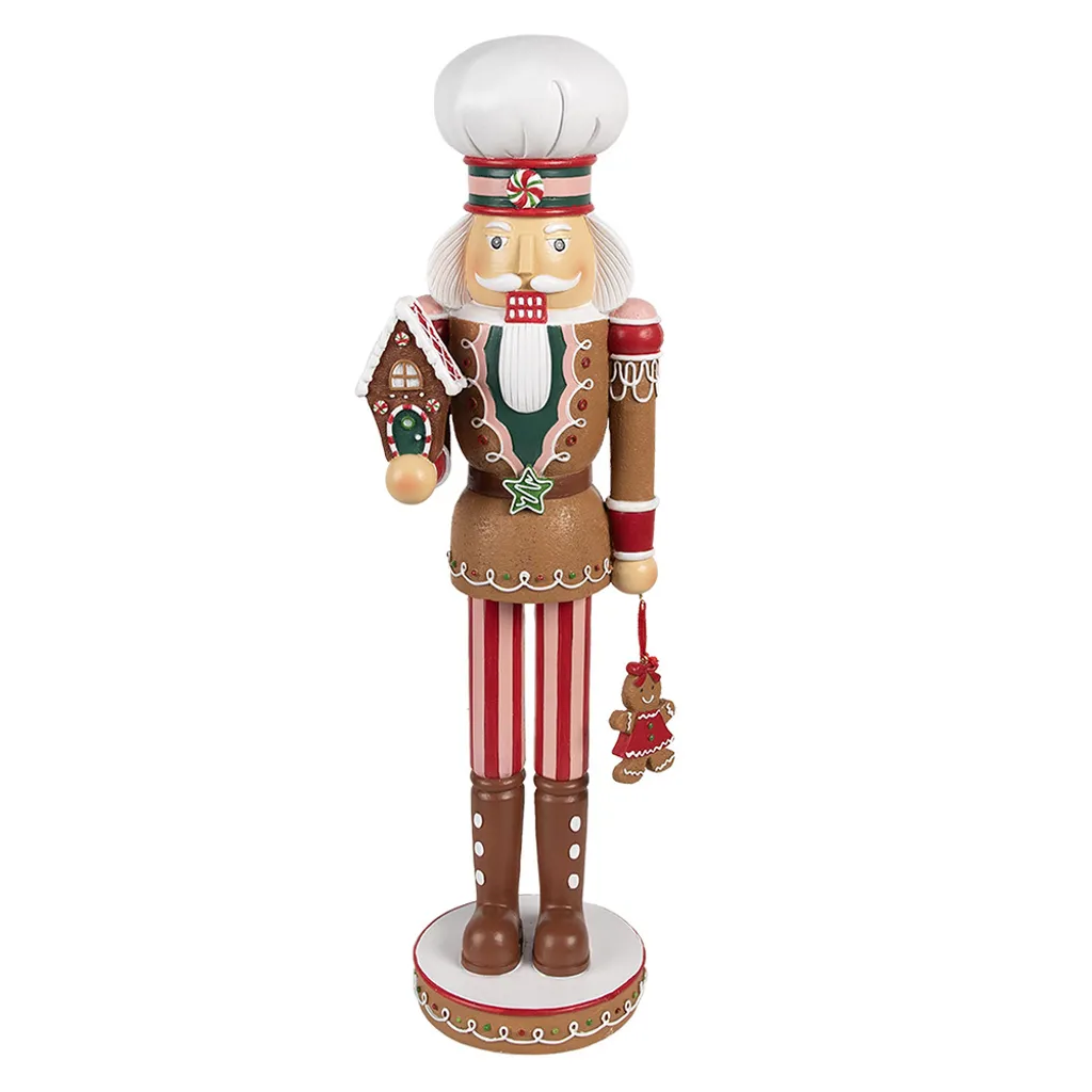 Clayre & Eef figura decorativa schiaccianoci 13x12x46 cm plastica marrone