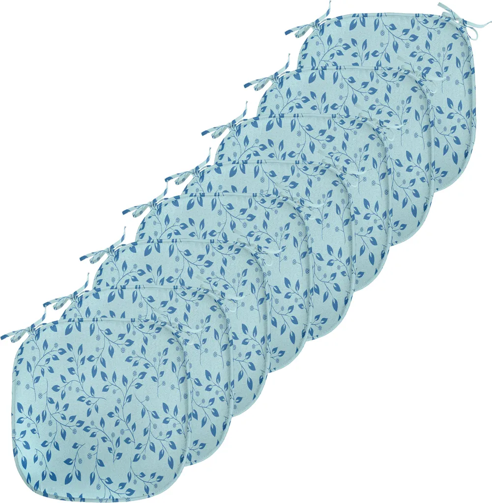 Coussins pour chaises de salle à manger imperméables lot de 8 bleu