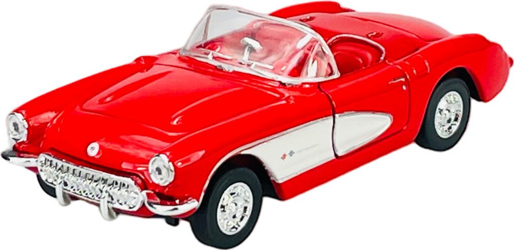 Welly Old Timer 1957 Chevrolet Corvette ohne Dach Rot 1:34-1:39 Die Cast Metall Modell Neu im Kasten 42360