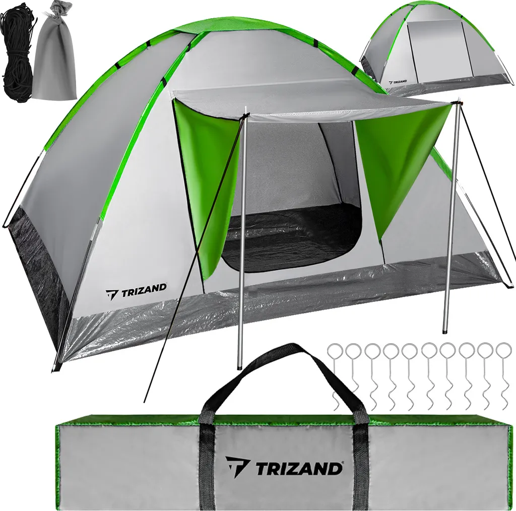 Tente camping 4 personnes Montana auvent moustiquaire idéal pour l'été