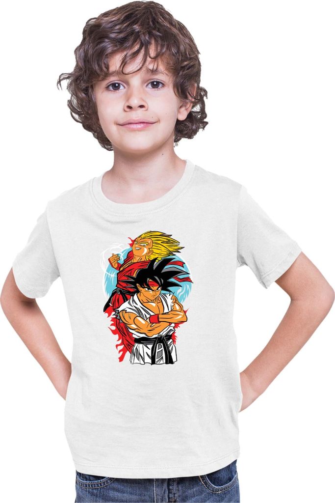 Kinder T-Shirt Dragon Anime Manga Ball Z Goku 39, 3-4 Jahr - 104 / Weiß