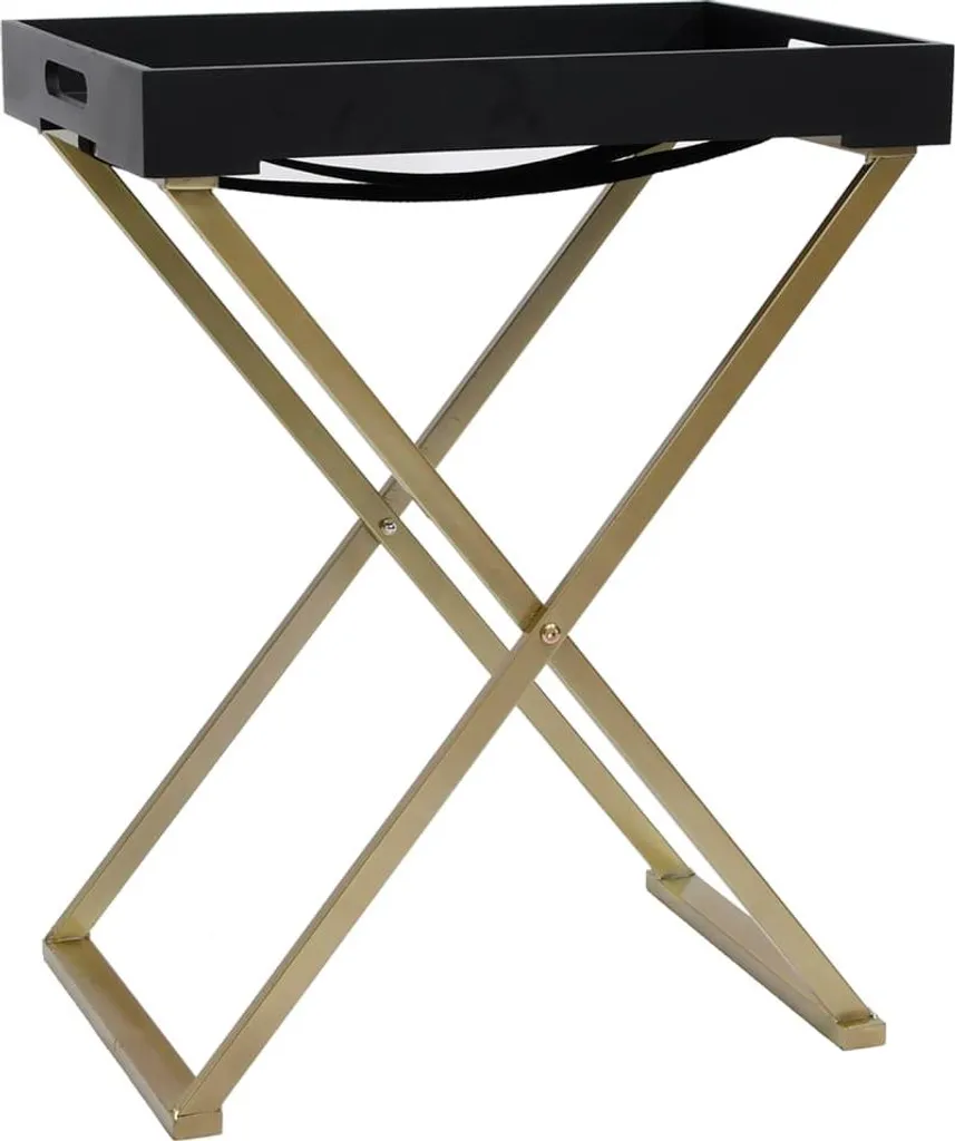 vidaXL Table pliante dorée et noire 48x34x61 cm MDF pour petit espace