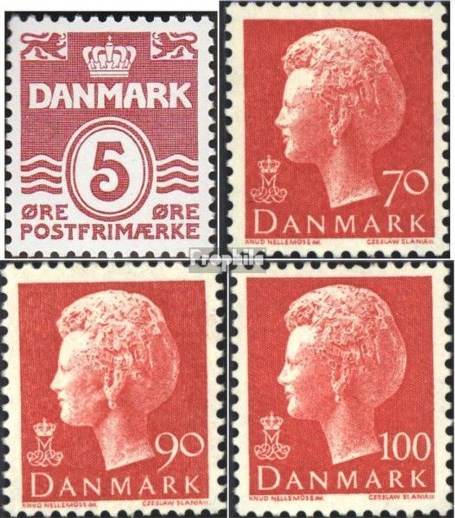 Briefmarken Dänemark 1980 Mi 244y,558x,571y,624x (kompl.Ausg.) postfrisch Wellenlinien